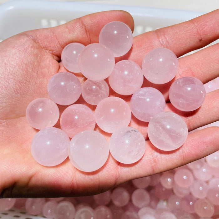 468 Pieces Mini Madagascar Pink Rose Quartz Spheres -Wholesale Crystals