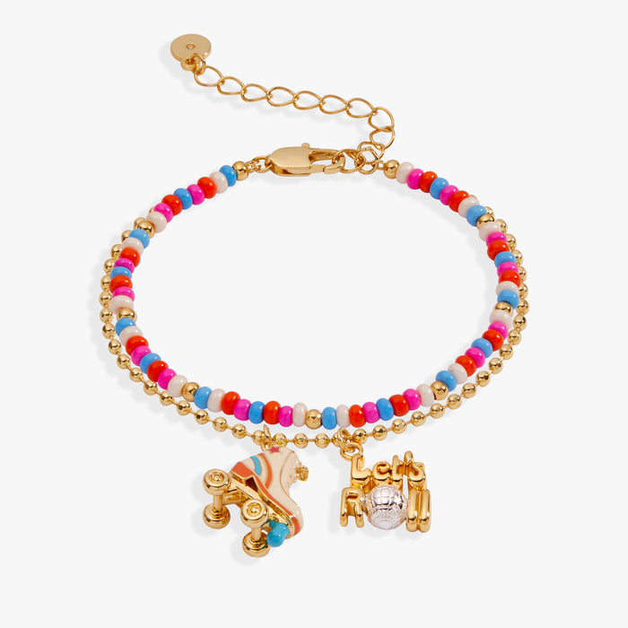70s Roller Skate Double Strand Bracelet