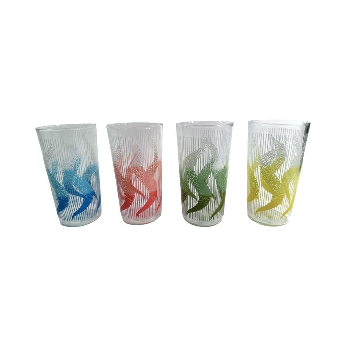 Anchor Hocking Mid-Century Rainbow Swirl Glasses (Set of 4)