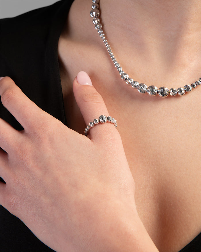 Anello Crystal Gala in argento placcato rodio