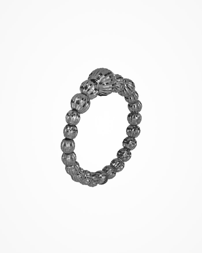 Anello Crystal Gala in argento placcato gun metal