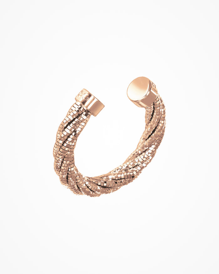 Anello in argento Spring Twist placcato oro rosa