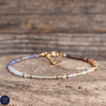 Anklet: 7 Chakra 3mm Faceted, Meditation Bohemian Yoga, Balance power protection calm - LND Bands
