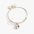 April Clear Crystal Birthstone Charm Bangle