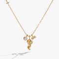 Aquarius Zodiac Charm Cluster Necklace