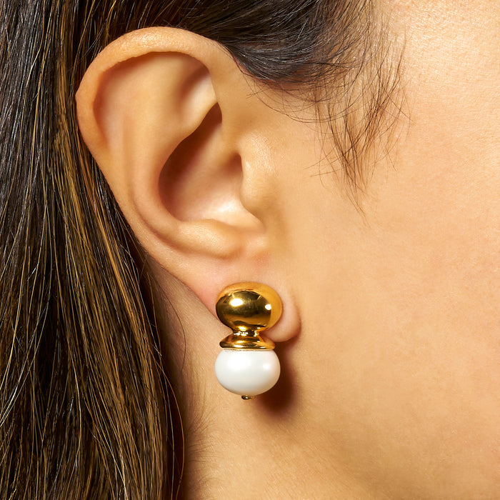 Baby Pebble Pearl Orb Earring