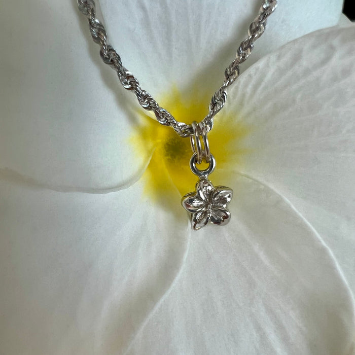 Gold Hawaiian Plumeria charm pendant