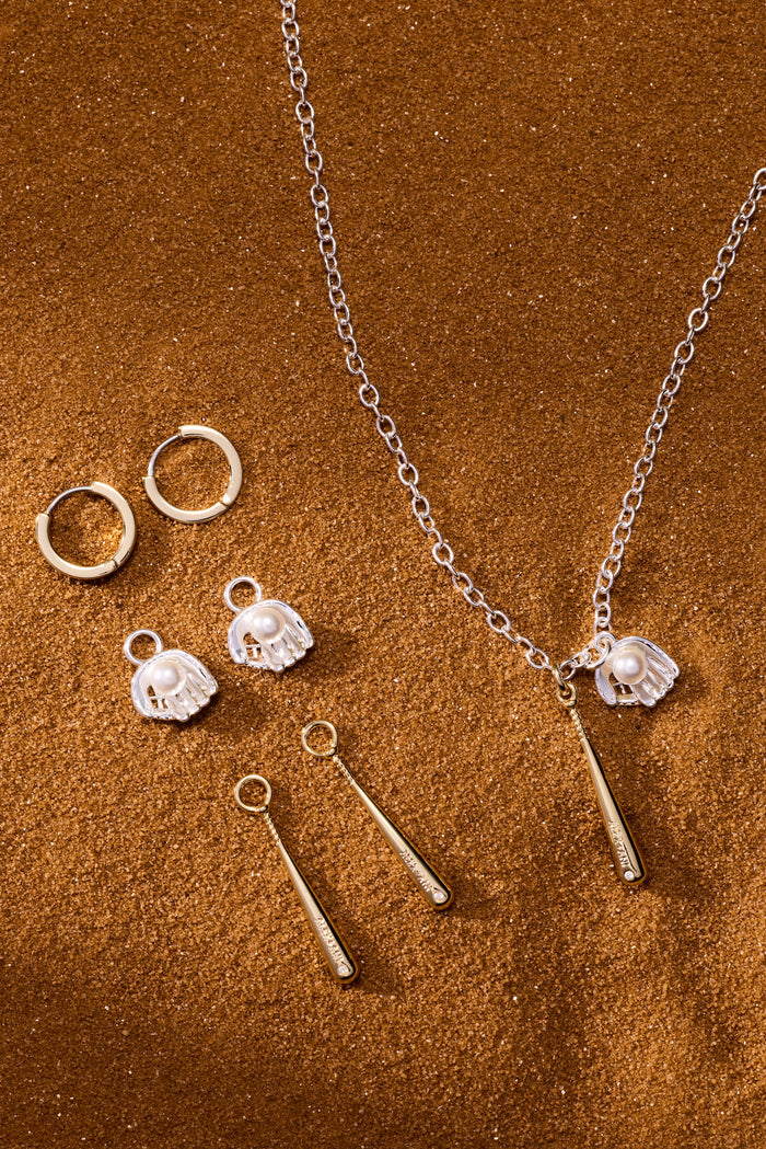 Ballgame Interchangeable Duo Charm Hoop Earrings