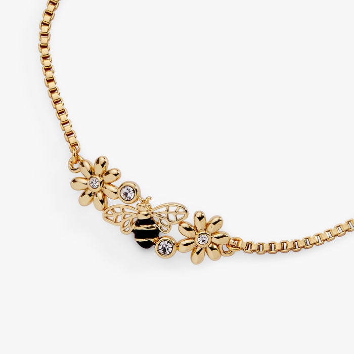 Bee & Daisy Cluster Bolo Bracelet