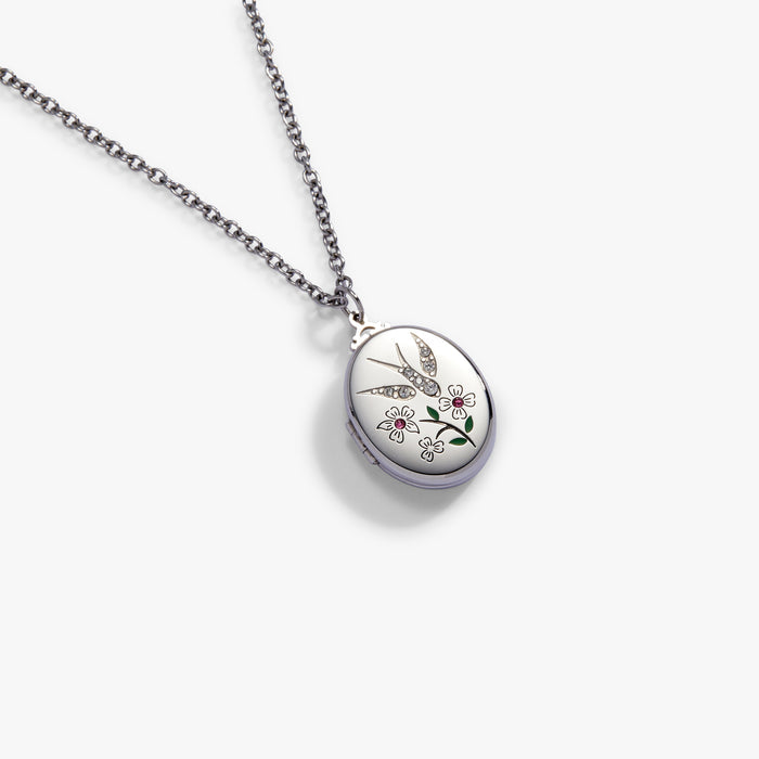 Birds of a Feather Locket Pendant Necklace