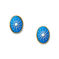 Blu Sunburst Cameo Earring