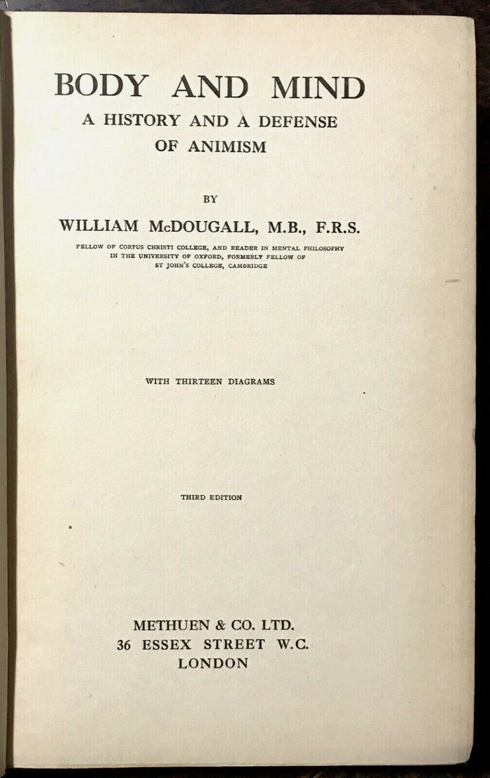 BODY AND MIND, 1915 - ANIMISM SPIRTS SOUL ENERGY of NATURE ANIMALS TREES PLANTS