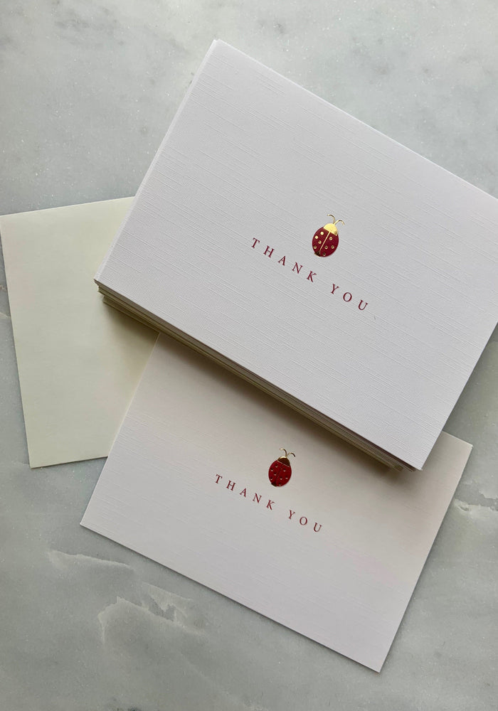 Boxed Ladybug Thank You Cards