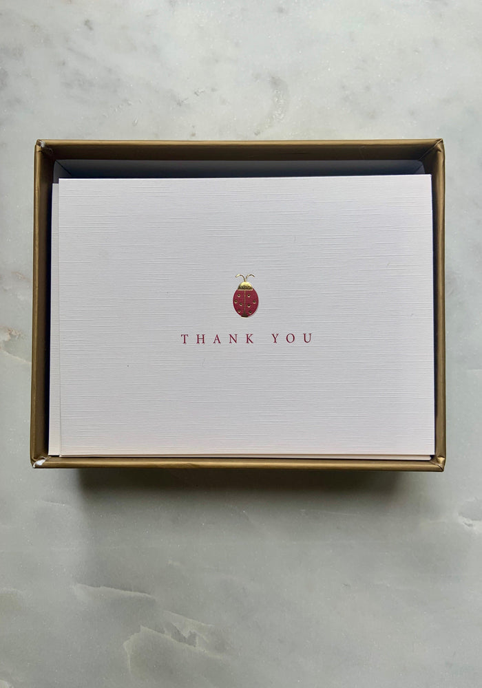 Boxed Ladybug Thank You Cards