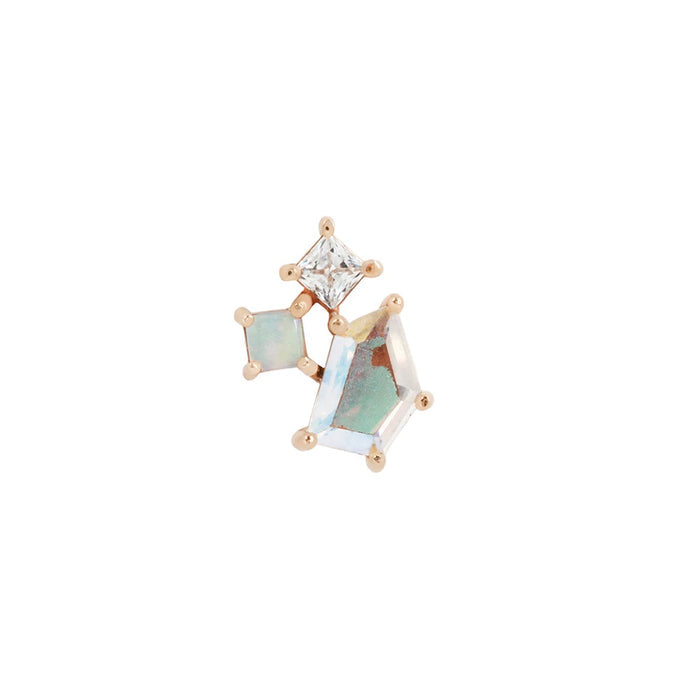 Buddha Jewelry Lyra Mercury Mist Topaz + Opal + CZ - Threadless End