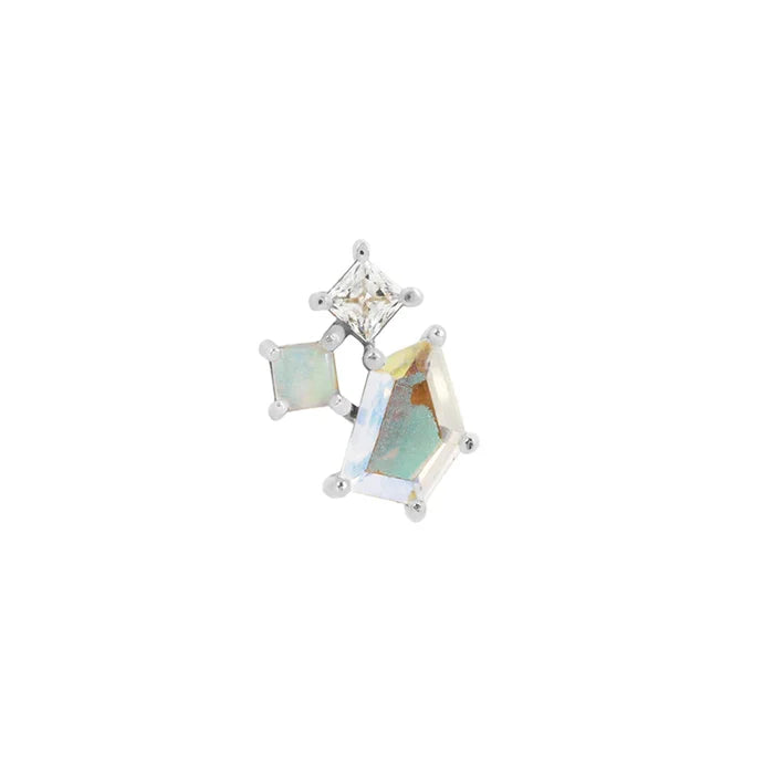 Buddha Jewelry Lyra Mercury Mist Topaz + Opal + CZ - Threadless End