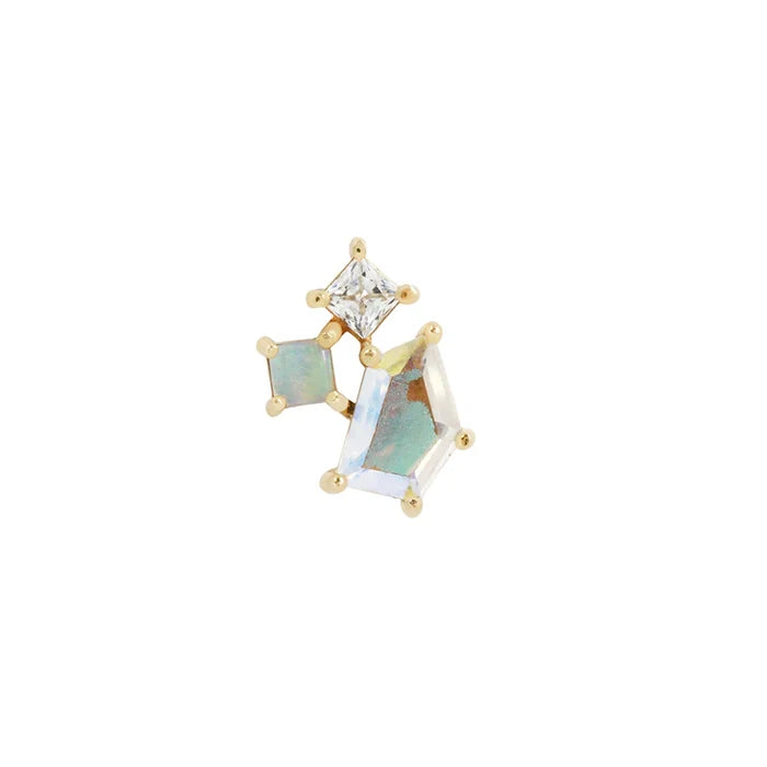 Buddha Jewelry Lyra Mercury Mist Topaz + Opal + CZ - Threadless End