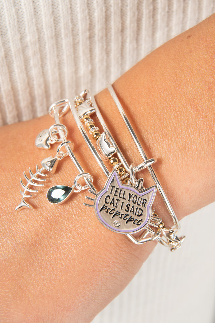 Cat Beaded Bangle
