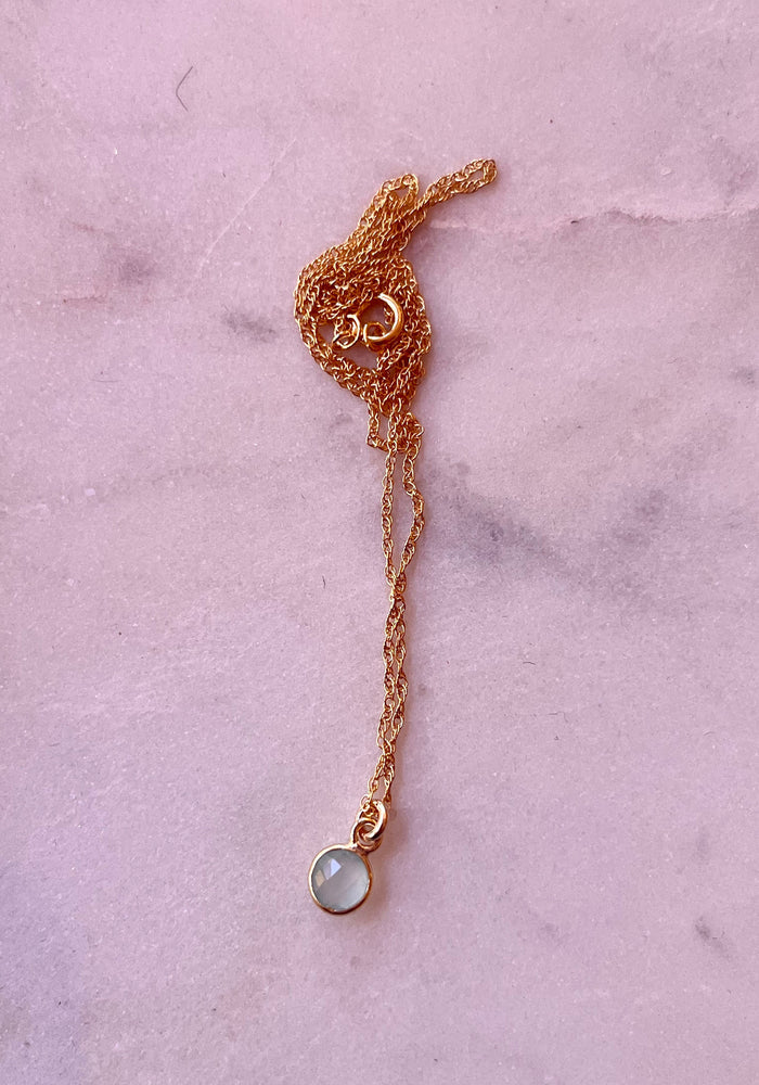 Chalcedony Droplet Necklace