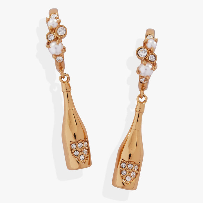 Champagne Drop Huggie Hoop Earrings