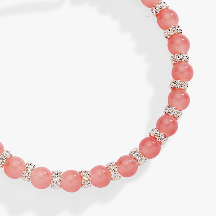 Cherry Quartz Beaded Charm Bangle