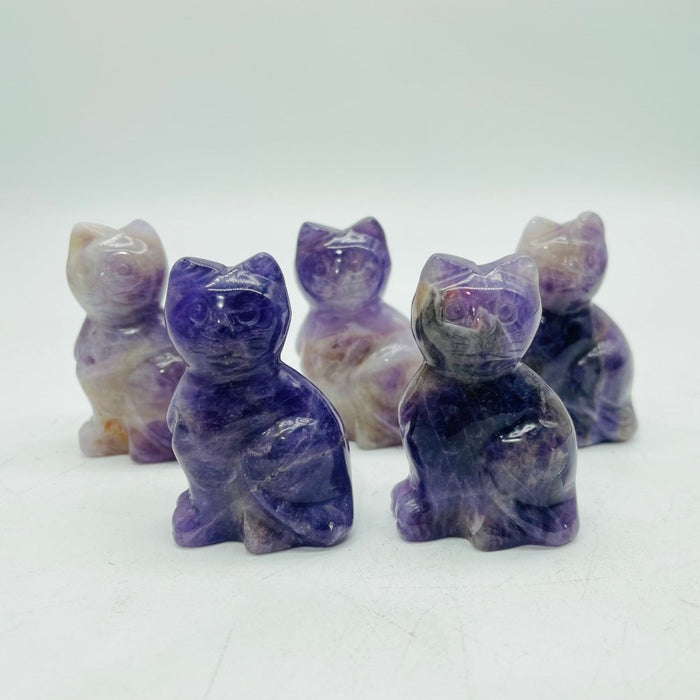 Chevron Amethyst Cat Carving Wholesale -Wholesale Crystals