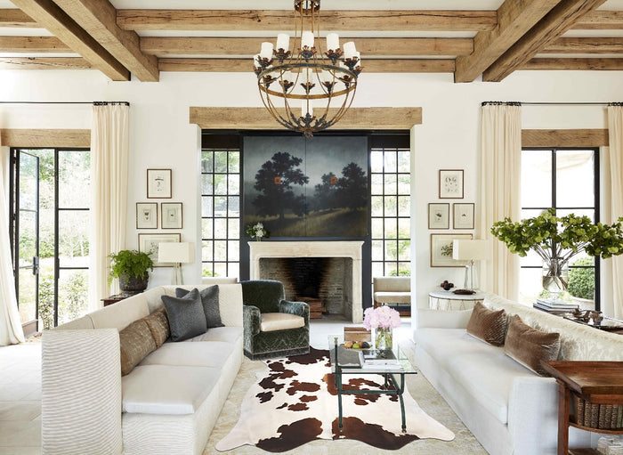Chocolate and White Cowhide Rug #B9960