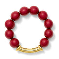 Claret Pebble Pearl Stack Bracelet