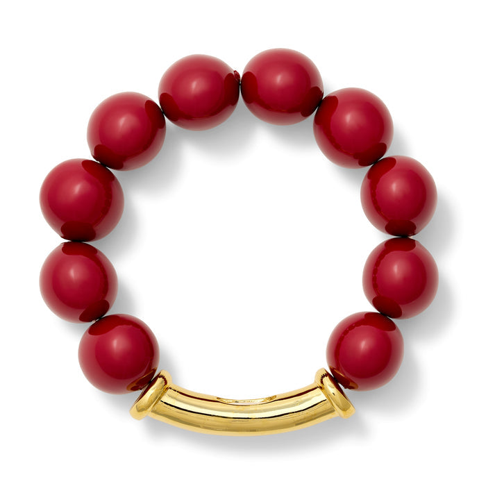 Claret Pebble Pearl Stack Bracelet