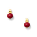 Claret Smooth + Classic Pebble Pearl Posts ~ Medium