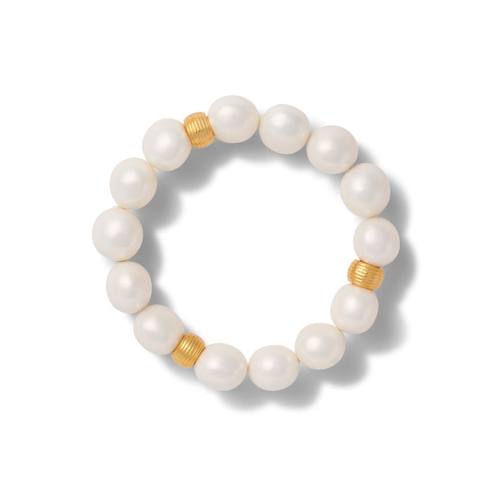 Classic White Pebble Pearl Stacking Bracelet