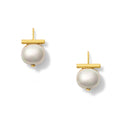 Cloud + Gold Forever Fave Pebble Pearl Earrings ~ Medium