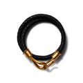 coal lasso leather bacelet  with our signature