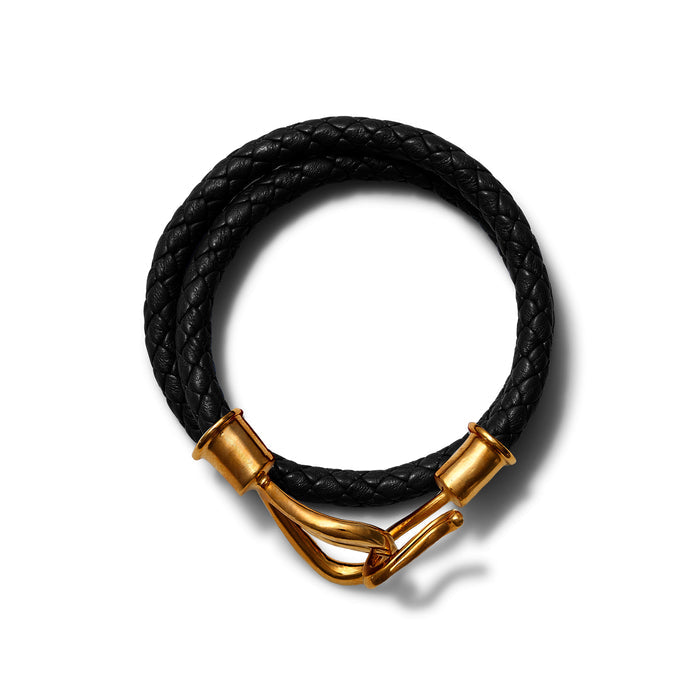 coal lasso leather bacelet  with our signature