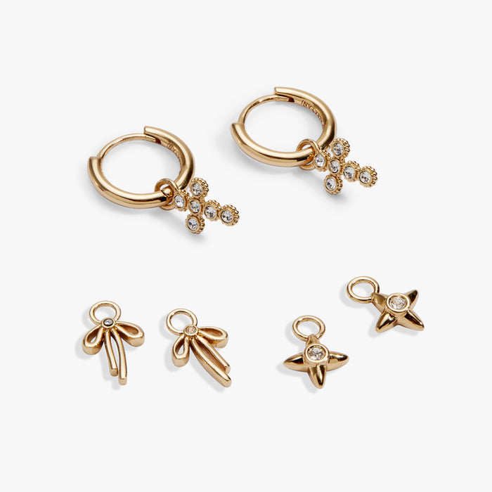 Coquette Christian Huggie Earring Set