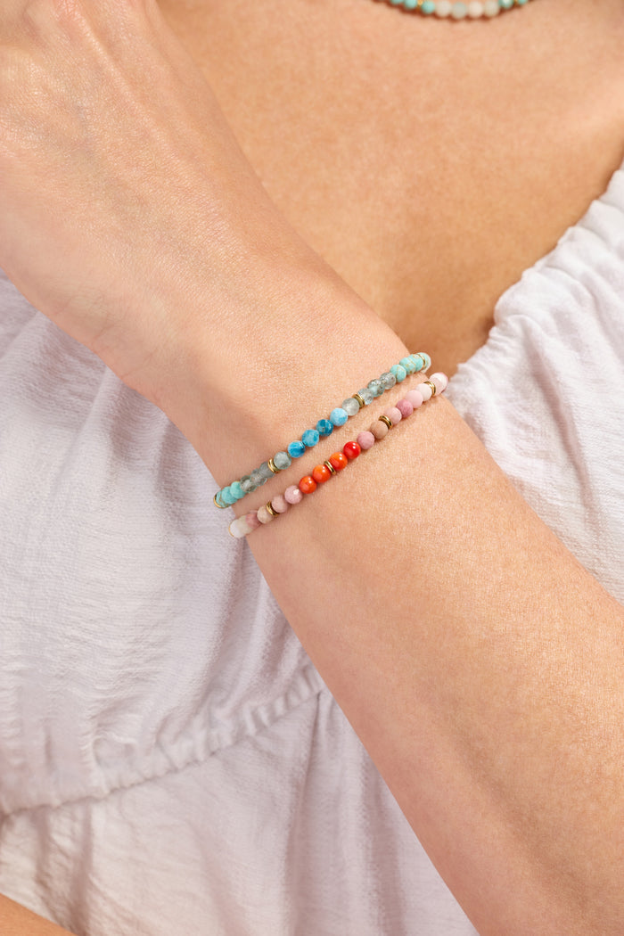 Coral Ombre Semi-Precious Beaded Bracelet