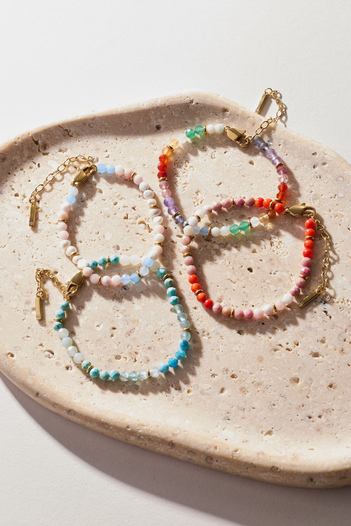 Coral Ombre Semi-Precious Beaded Bracelet