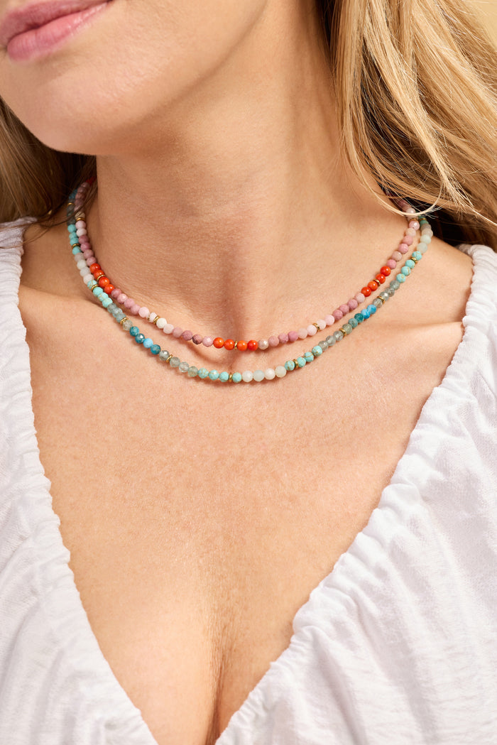Coral Ombre Semi-Precious Beaded Necklace
