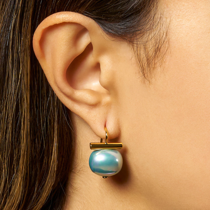 Cornflower Forever Fave Pebble Pearl Earring