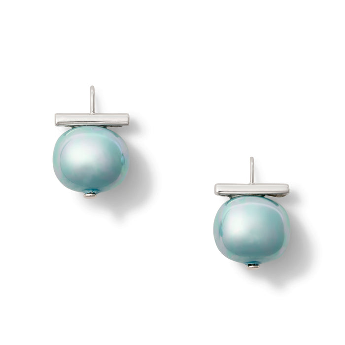 Cornflower Forever Fave Pebble Pearl Earrings Sterling Silver