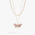 Crystal Dragonfly Double Layer Necklace
