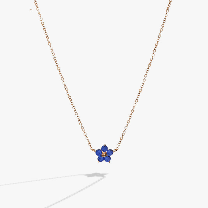 Crystal Forget-Me-Not Flower Necklace