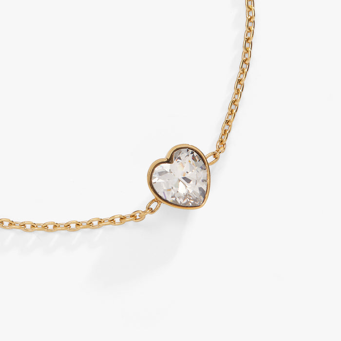 Crystal Heart Inline Bracelet