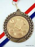 Culinary Chef Medal with red white and blue ribbon against a white background.