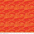 Curtain Valance - Hot Wheels Monster Trucks Tonal Red Cotton