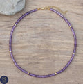 Dark Amethyst - Natural Stone Necklace, 4mm - LND Bands