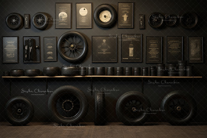 Digital background garage , auto mechanic   Ai generated