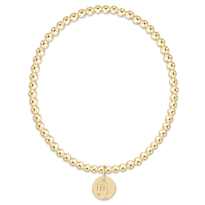 eCOLLEGIATE Classic Gold 3mm Bracelet - Oklahoma Disc