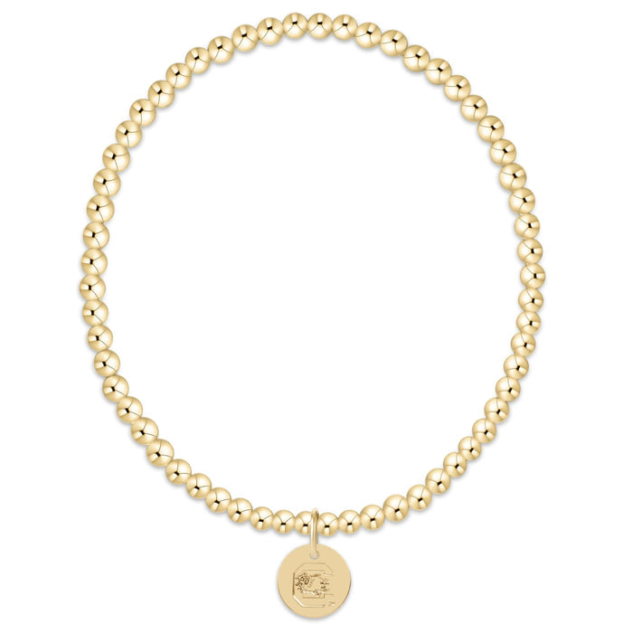 eCOLLEGIATE Classic Gold 3mm Bracelet - South Carolina Disc