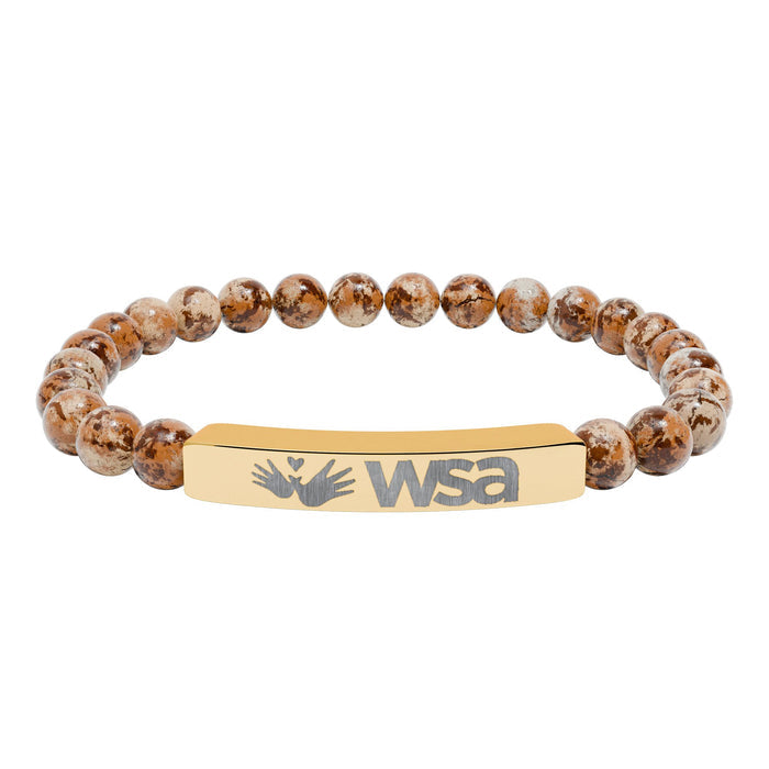 18K Gold PVD coating / Picture Jasper / One Size